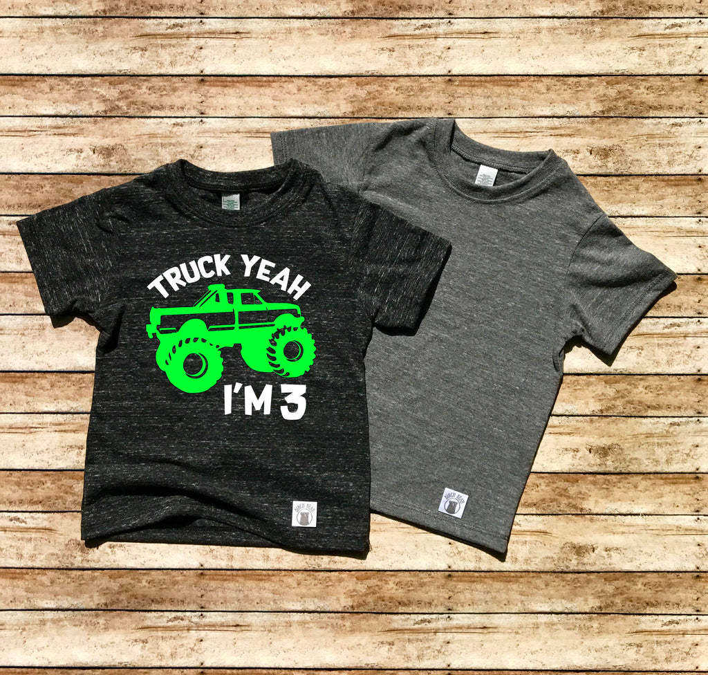 Custom Truck Yeah Monster Truck Birthday Shirt Shirt freeshipping - BirchBearCo