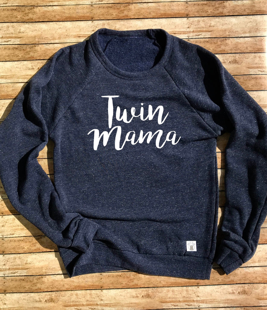 Twin Mama Sweatshirt - Mom Sweatshirt - Mom Of Twins Sweatshirt - Gift For Twins - Twin mom Gift Tri-Blend Crew Neck Sweatshirt Unisex - freeshipping - BirchBearCo