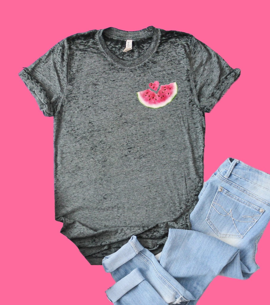 Watermelon Love Shirt | Acid Wash T Shirt | Unisex Crew freeshipping - BirchBearCo