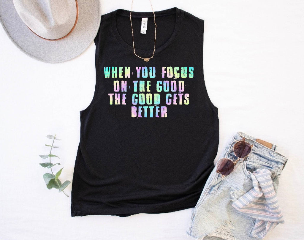 When You Focus On The Good Tank | Womens Yoga Tank freeshipping - BirchBearCo