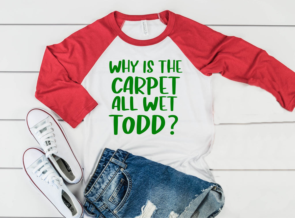 Why Is The Carpet All Wet Todd Raglan | Unisex Raglan freeshipping - BirchBearCo