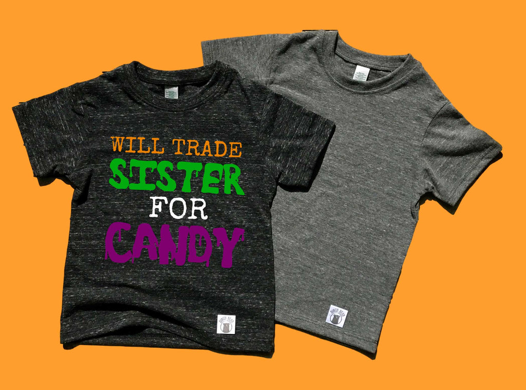Will Trade Sister For Candy Shirt | Kids Halloween Shirt | Trending Kids Shirt freeshipping - BirchBearCo