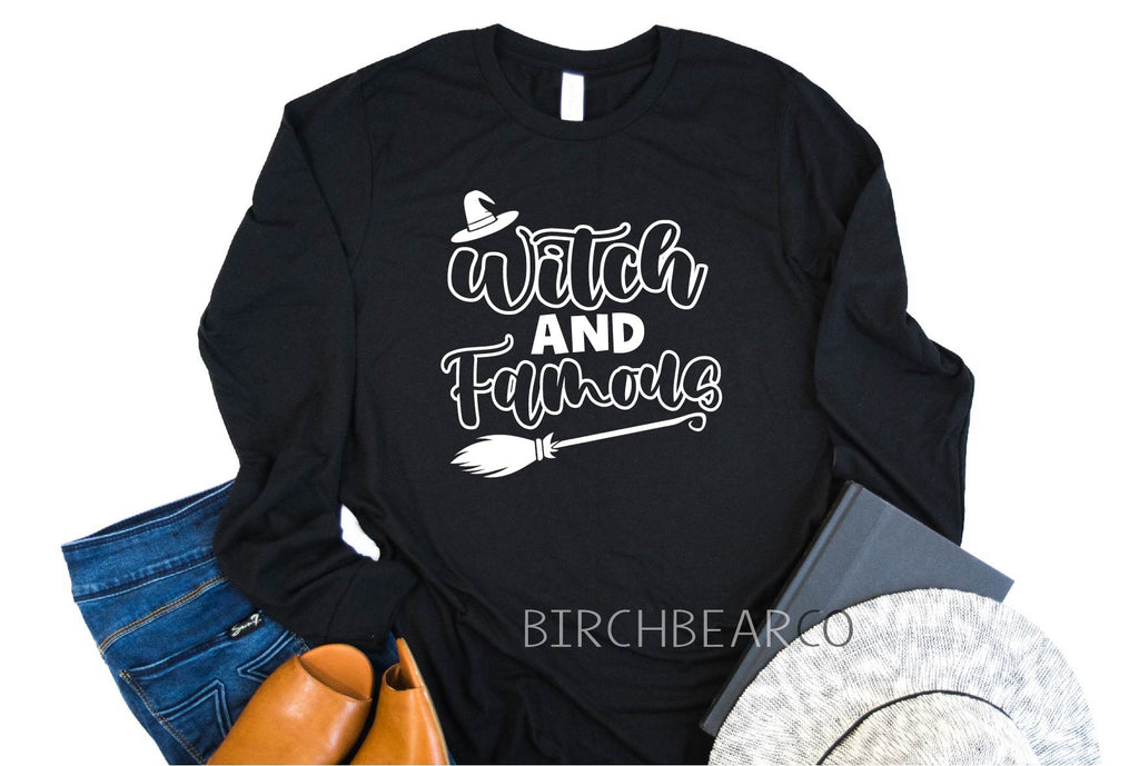 Witch And Famous Halloween Shirt  - Unisex Long Sleeve freeshipping - BirchBearCo