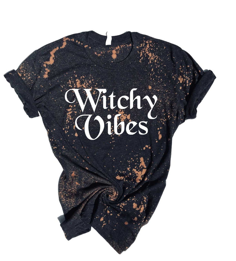 Witchy Vibes Shirt | Halloween Bleached Tee | Unisex Crew freeshipping - BirchBearCo