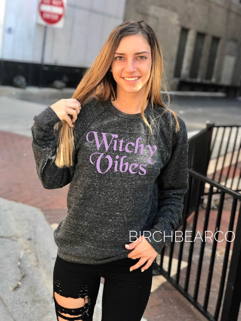 Witchy Vibes Sweatshirt | Halloween Sweatshirt | Unisex Triblend Sweatshirt freeshipping - BirchBearCo